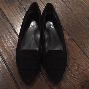 Black Suede Van Eli flats, 9S (slim)